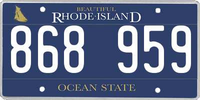 RI license plate 868959