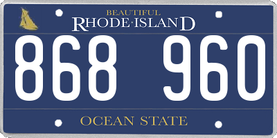 RI license plate 868960