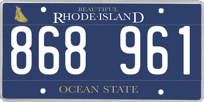 RI license plate 868961