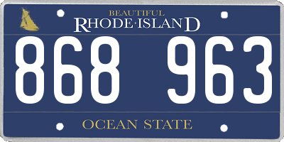 RI license plate 868963