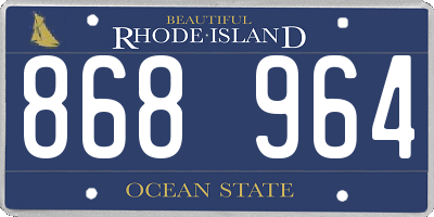 RI license plate 868964