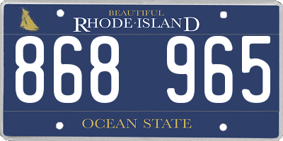 RI license plate 868965