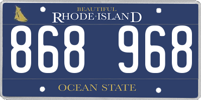 RI license plate 868968