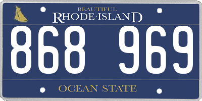 RI license plate 868969