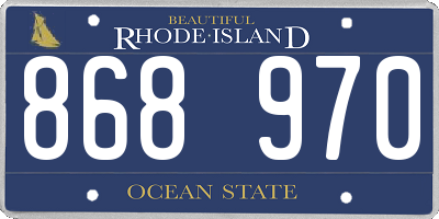 RI license plate 868970
