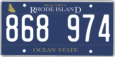 RI license plate 868974