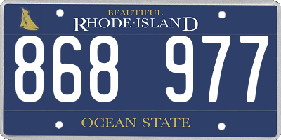 RI license plate 868977