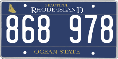 RI license plate 868978