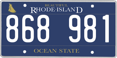 RI license plate 868981