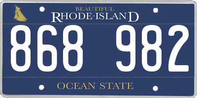 RI license plate 868982