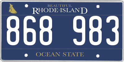 RI license plate 868983