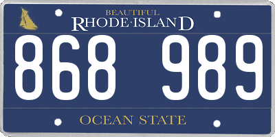 RI license plate 868989