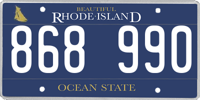 RI license plate 868990