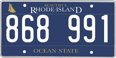 RI license plate 868991