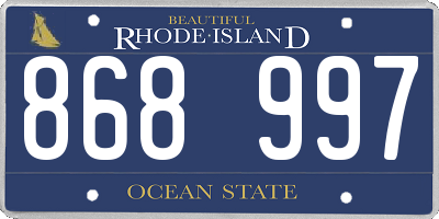 RI license plate 868997