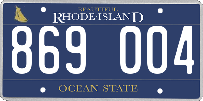 RI license plate 869004