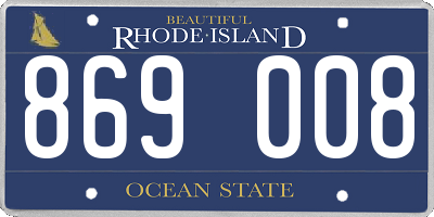 RI license plate 869008