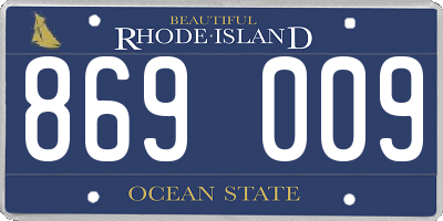 RI license plate 869009