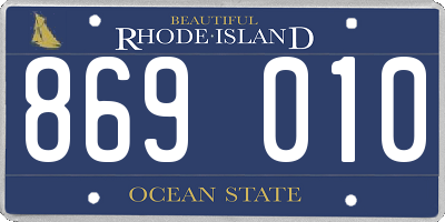 RI license plate 869010