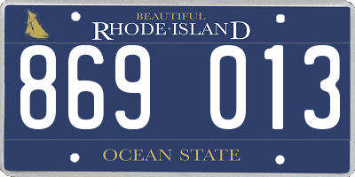 RI license plate 869013