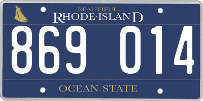 RI license plate 869014