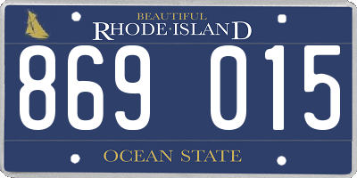 RI license plate 869015