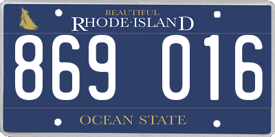 RI license plate 869016