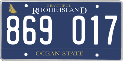 RI license plate 869017