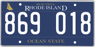 RI license plate 869018