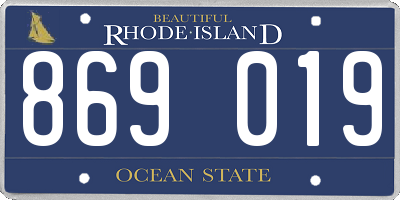 RI license plate 869019