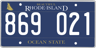 RI license plate 869021