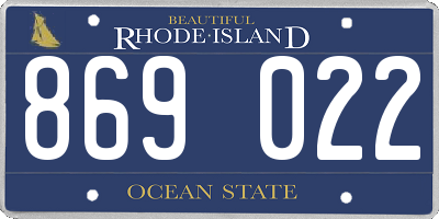 RI license plate 869022