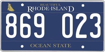RI license plate 869023