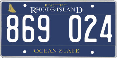 RI license plate 869024