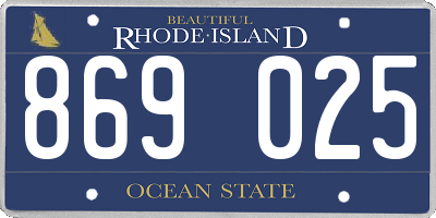 RI license plate 869025