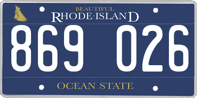 RI license plate 869026