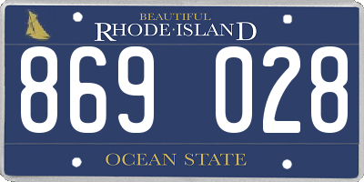 RI license plate 869028