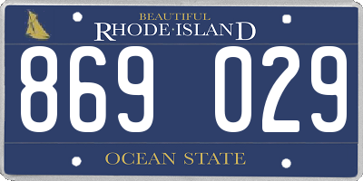 RI license plate 869029