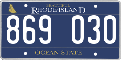 RI license plate 869030