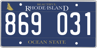 RI license plate 869031