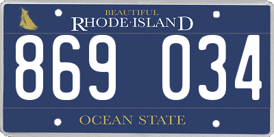 RI license plate 869034
