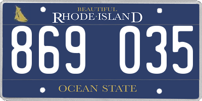 RI license plate 869035