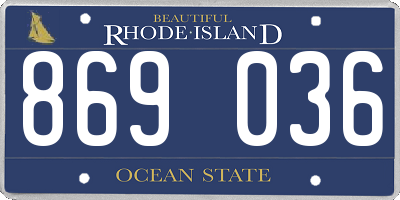RI license plate 869036