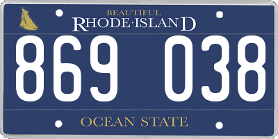 RI license plate 869038