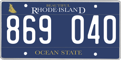 RI license plate 869040