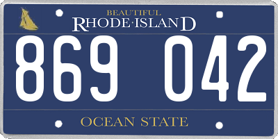RI license plate 869042