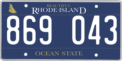 RI license plate 869043