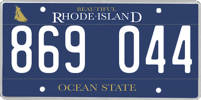 RI license plate 869044