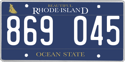 RI license plate 869045