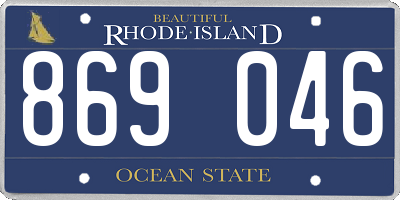 RI license plate 869046